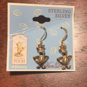 Ladies Vintage Van Dell Sterling Silver Winnie the Pooh Piglet Dangle Earrings